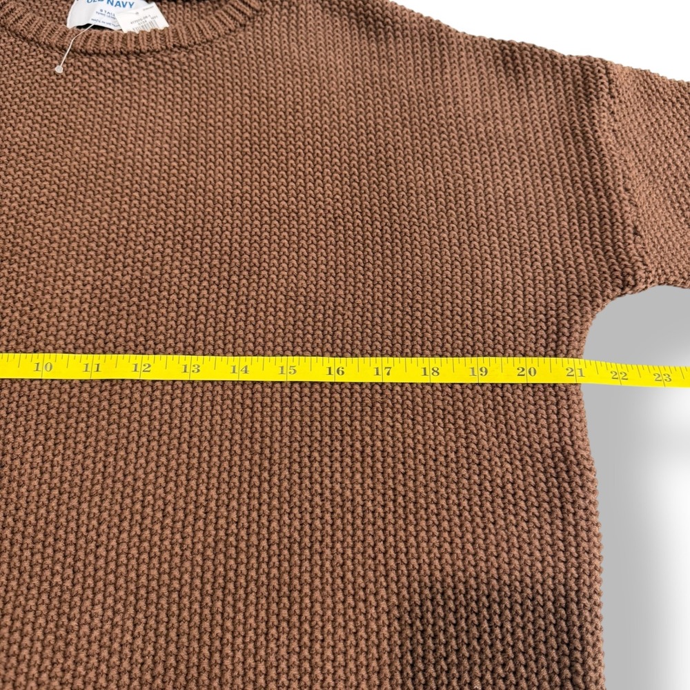 NEW‎ Old Navy Womens S Tall Brown Textured Waffle Knit Fisherman Sweater - Picture 5 of 7